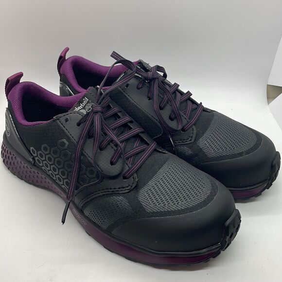 Timberland Pro A2174 Black Purple Reaxion Composite Toe Athletic Women’s Sz 9.5 - Picture 1 of 9